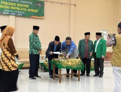 Sertijab Rektor UNM Banten, Prof. Syibli ke Prof. Andriansyah