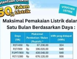 Pemakai Diskon PLN 50% Batas Maksimum Diskon Setara 720 jam