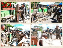 Satpol PP Kabupaten Serang Kembali Bongkar Lapak PKL Pasar Ciherang Cikande