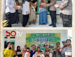 Bantu Atasi Stunting, Kapolsek Cikeusal Distribusikan Bansos Kapolres Serang