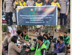Sambut Hari Bhayangkara Ke-79. 805 Pengemudi Ojol Terima Pemeriksaan Kesehatan Gratis Polda Sulteng