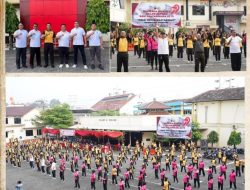 Semarak HUT Bhayangkara ke-79. Polrestabes Semarang Gelar Olahraga Bersama Forkopimda