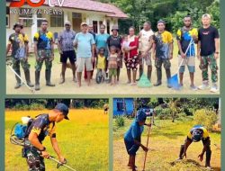 Satgas Pamtas RI-PNG Pos Suswa Laksanakan Karya Bakti Peduli Rumah Ibadah