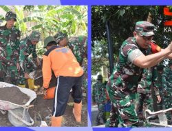 Tinjau Lokasi TMMD, Dansatgas TMMD Reguler Ke-125 Kerjakan Sasaran Fisik Bersama Prajurit dan Warga