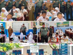 Pererat Hubungan TNI Dengan Masyarakat. Kodam I/BB Bagikan 160 Paket Makan Sehat Bergizi ke Pelajar SD