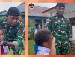 Satgas RI–PNG Yonif 763/SBA Latih Murid Sekolah di Kampung Konja