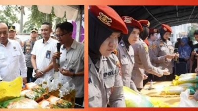 Sinergi Dengan Bulog Tekan Inflasi. Polri Distribusikan 6 Ton Beras Gelar Gerakan Pasar Murah