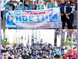 Aksi Unras Buruh Di Banten Berjalan Kondusif. Polda Siagakan Ribuan Personil Gabungan