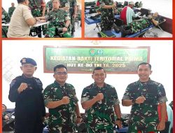 Sambut HUT ke-80 TNI. Korem 064/MY Gelar Bakti Teritorial Prima Donor Darah dan Bansos