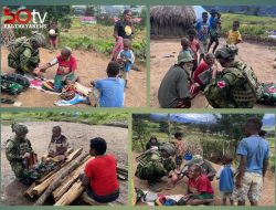 Satgas Yonif 700/WYC Gelar Pengobatan bagi warga Kp. Wako Distrik Gome