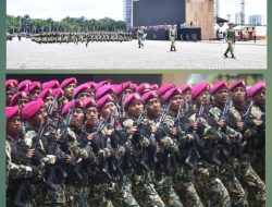 Geladi Upacara HUT Ke 80 TNI. Danpasmar 1 Pimpin Defile Kontingen TNI AL