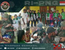 Pengabdian Pada Bangsa, Satgas Pamtas RI-PNG Statis Yonif 643/Wns dan Puskesmas Berikan Yankes