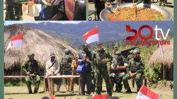 Kunker ke Pos Kotis Satgas, Kogabwilhan III Gelar Bhakti Sosial
