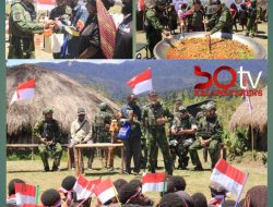Kunker ke Pos Kotis Satgas, Kogabwilhan III Gelar Bhakti Sosial
