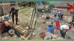 Satgas TMMD ke-126 Kodim 0601/Pdg Bersama Warga Laksanakan Pembuatan Bak Penampungan Air Sumur Bor