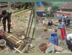 Satgas TMMD ke-126 Kodim 0601/Pdg Bersama Warga Laksanakan Pembuatan Bak Penampungan Air Sumur Bor