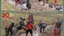 Satgas Yonif 700/WYC dan Warga Nipuralome Bergandeng Tangan Membersihkan Harapan di Tanah Puncak