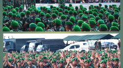 Kasdam I/BB Pimpin Upacara Penyambutan Personel Brigif dan Yon TP Tahap II di Dermaga Belawan