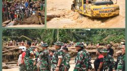 Kodam I/BB Bersama BNPB dan Relawan Bangun Jembatan Darurat Untuk Warga Terisolir Banjir