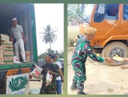 Yon Arhanud 11/WBY dan Wihara Budha Tzu Chi Salurkan Bantuan Untuk Korban Banjir di Kuala Simpang 