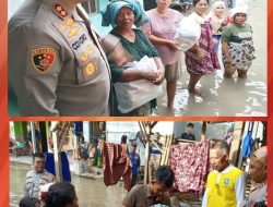 Kapolsek Ciruas Dampingi Kapolres Serang Tinjau Lokasi Banjir di Desa Cigelam