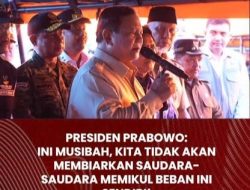 Presiden Prabowo Kunjungi Korban Banjir di Sumbar