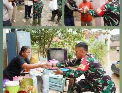 Perkuat Sinergi Penanganan Banjir, Satter Kodim 0623/Cilegon Dampingi Korban Terdampak