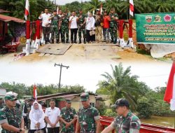Danrem 022/PT Tinjau Jembatan Bailey Penghubung Dua Kecamatan di Kabupaten Langkat Sumut