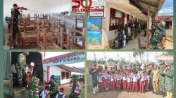 Satgas Gulbencal Kodam I/BB Bersihkan SDN 100704 Hutagodang Tapsel Sumut