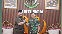 Sinergi TNI–Kejaksaan, Danrem 042/ Gapu Silaturahmi ke Kejati Jambi