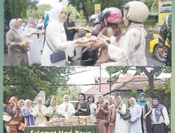 Raya Lebaran, Persit Korem 064/MY Berbagi kepada Masyarakat