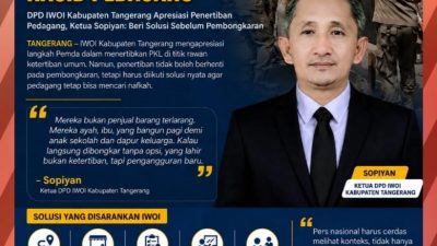 Apresiasi Tindakan Penertiban Pedagang, DPD IWO-I Kabupaten Tangerang Ingatkan Pemkab Tangerang