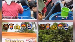 POLSEK CARENANG SALURKAN 25.000 LITER AIR BERSIH UNTUK WARGA TERDAMPAK KEKERINGAN DI DESA TERAS