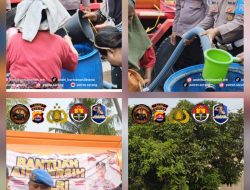 POLSEK CARENANG SALURKAN 25.000 LITER AIR BERSIH UNTUK WARGA TERDAMPAK KEKERINGAN DI DESA TERAS