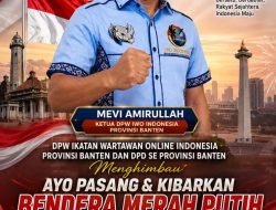 Sambut HUT RI Ke-81. DPW IWO Indonesia Provinsi Banten Ajak Masyarakat Kibarkan Bendera Merah Putih
