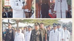 Peringatan HUT RI ke 81 di Alun-alun Kecamatan Mancak Berjalan Khidmat