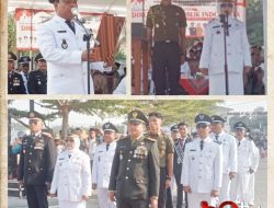 Peringatan HUT RI ke 81 di Alun-alun Kecamatan Mancak Berjalan Khidmat
