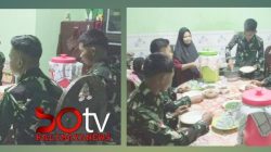 Suasana Hangat Satgas TMMD 130 Kodim 1416/Muna Bersama Orang Tua Asuh